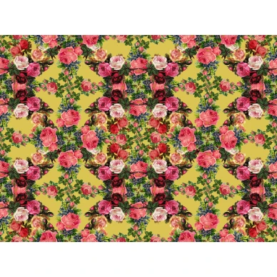 Floral Frida keltainen ruusutapetti koko kuvio Rebel Wallsilta R15712 image