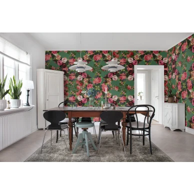 Floral Frida varikas kukkatapetti ruokasaliin Rebel Wallsilta R15711 image