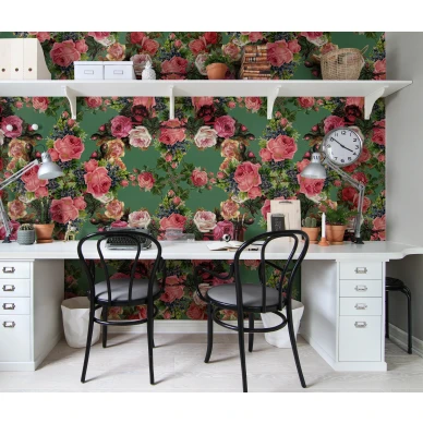 Floral Frida varikas kukkatapetti tyohuoneeseen Rebel Wallsilta R15711 image