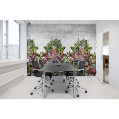 Flower Burst varikas kukkatapetti kokoushuoneeseen Rebel Wallsilta R15762 image