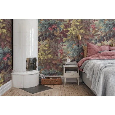 Vinum Raspeys varikas lehtitapetti makuuhuoneeseen Rebel Wallsilta R15771 image
