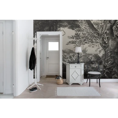 Mirage maaginen mustavalkoinen kaupunkitapetti eteiseen Rebel Wallsilta R15811 image