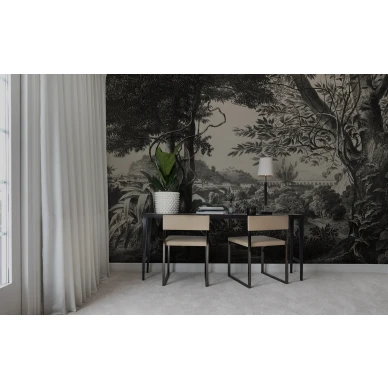 Mirage mystinen mustavalkoinen kaupunkitapetti tyohuoneeseen Rebel Wallsilta R15811 image