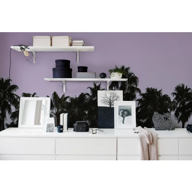 Riviera Daydream liila musta palmutapetti teinihuoneeseen Rebel Wallsilta R16052 image