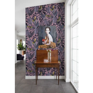 Yellow Bird liila lintutapetti eteiseen Rebel Wallsilta R15732 image