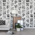 Fruit and Flora klassinen mustavalkoinen kukkatapetti Rebel Wallsilta R13171