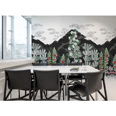 Eden musta ja varikas vuoritapetti kokoushuoneeseen Rebel Wallsilta R15722 image