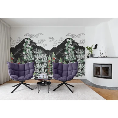 Eden musta ja varikas vuoritapetti olohuoneeseen Rebel Wallsilta R15722 image