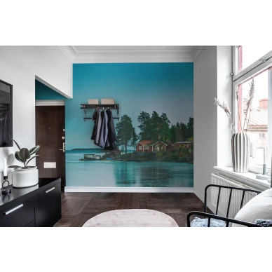 Cottage Island talvinen merimaisema valokuvatapetti eteiseen Rebel Wallsilta R16331 image