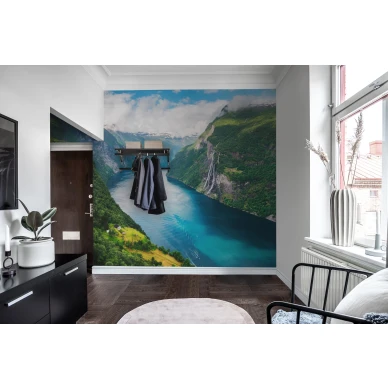 Fjord valokuvatapetti Norjan vuonoilla eteiseen Rebel Wallsilta R16411 image