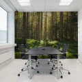 Forest Bath vihrea metsatapetti kokoushuoneeseen Rebel Wallsilta R16641