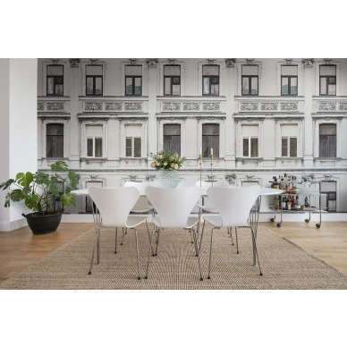 Rue Relief valkoinen ikkunamuraltapetti ruokailuhuoneeseen Rebel Wallsilta R15932 image