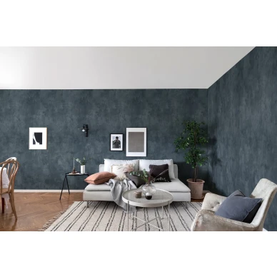 Fresco Wall sininen yksivarinen muraltapetti olohuoneeseen Rebel Wallsilta R15991 image