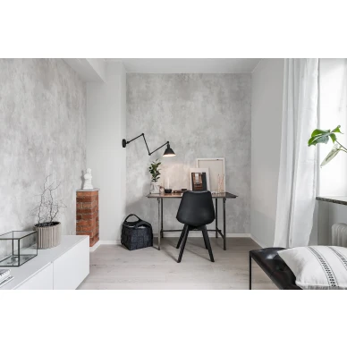 Fresco Wall ylellinen valkoinen yksivarinen muraltapetti tyohuoneeseen Rebel Wallsilta R15992 image