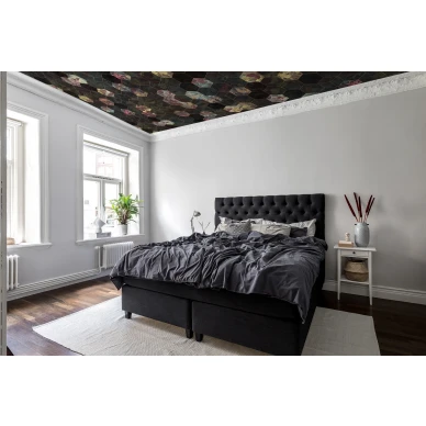 Vinum Hexagon geometrinen kukkakuvioinen muraltapetti makuuhuoneen kattoon Rebel Wallsilta R16241 image