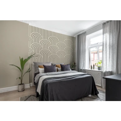 Happy Hills beige graafinen muraltapetti makuuhuoneeseen Rebel Wallsilta R16282 image