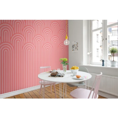 Happy Hills roosa graafinen muraltapetti keittioon Rebel Wallsilta R16283 image