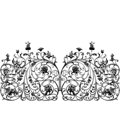 Garden Gate mustavalkoinen kuviollinen muraltapetti koko leveys Rebel Wallsilta R13241 image