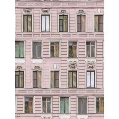 Pink Facade roosa talomuraltapetti koko korkeus Rebel Wallsilta R15881 image