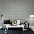 Hexagon vihrea geometrinen betonilaattakuvio muraltapetti olohuoneeseen Rebel Wallsilta R12821