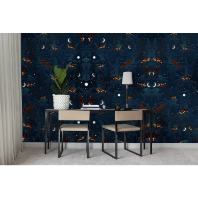 Space Monkey sininen apinamuraltapetti tyohuoneeseen Rebel Wallsilta R16181 image