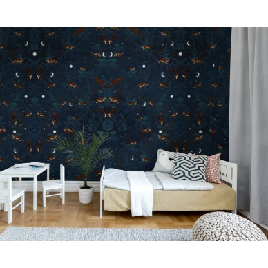 Space Monkey sininen leikkimielinen apinamuraltapetti Rebel Wallsilta R16181 image