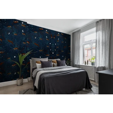 Space Monkey sininen muraltapetti apinoilla makuuhuoneeseen Rebel Wallsilta R16181 image