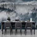 Shinrin Yoku rauhallinen metsatapetti ruokailuhuoneeseen Rebel Wallsilta R17041