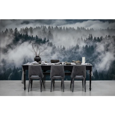 Shinrin Yoku rauhallinen metsatapetti ruokailuhuoneeseen Rebel Wallsilta R17041 image