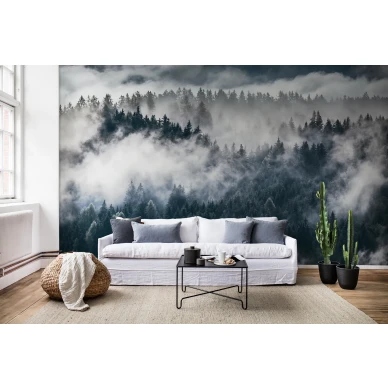 Shinrin Yoku rauhoittava metsatapetti olohuoneeseen Rebel Wallsilta R17041 image