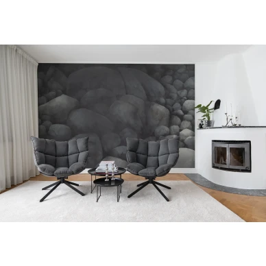 Stillness harmaa rauhallinen kivitapetti olohuoneeseen Rebel Wallsilta R17061 image