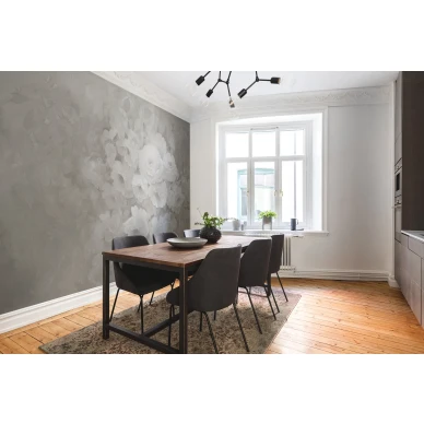 Harmony harmaa ruusutapetti ruokailuhuoneen muraltapetti Rebel Wallsilta R17073 image