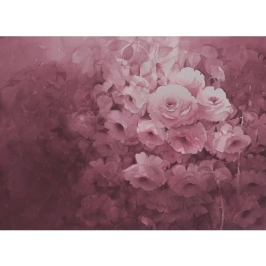 Harmony tummanroosa kukkatapetti koko leveys Rebel Wallsilta R17071 image