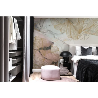 Opulence rauhallinen marmorinen graafinen muraltapetti makuuhuoneeseen Rebel Wallsilta R17092 image