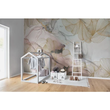Opulence roosa graafinen muraltapetti lastenhuoneeseen Rebel Wallsilta R17092 image