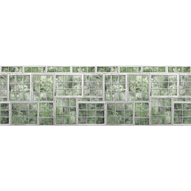 Perspective Jardin harmaa vihrea ikkunatapetti Rebel Wallsilta koko kuvio R14371 image