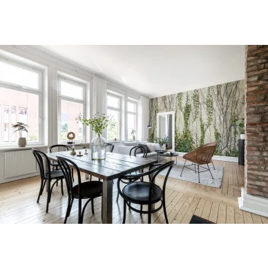 Climbing Ivy vihrea kasvitapetti olohuoneeseen Rebel Wallsilta R17191 image