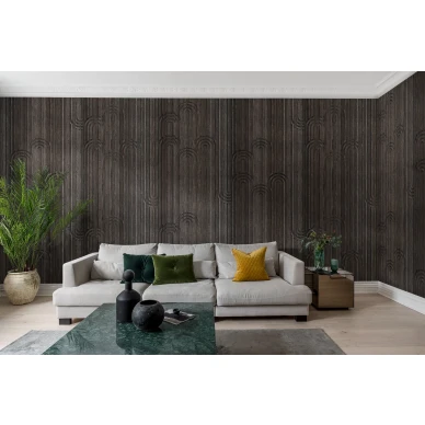 Timber Arch ruskea puutapetti olohuoneeseen Rebel Wallsilta R17221 image