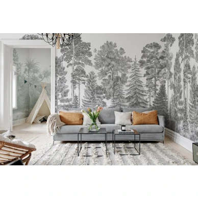 Olohuoneen metsatapetti Scandinavian Bellewood Rebel Wallsilta R17201 image