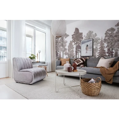 Scandinavian Bellewood roosa metsatapetti olohuoneeseen Rebel Wallsilta R17203 image