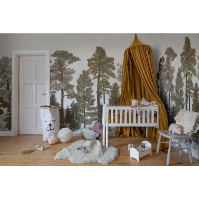 Scandinavian Bellewood ruskea metsatapetti lastenhuoneen muraltapetti Rebel Wallsilta R17205 image