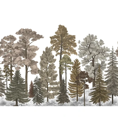 Scandinavian Bellewood ruskea metsatapetti levea kuvio Rebel Wallsilta R17205 image