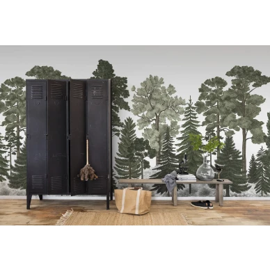 Scandinavian Bellewood vihrea metsatapetti eteiseen Rebel Wallsilta R17204 image