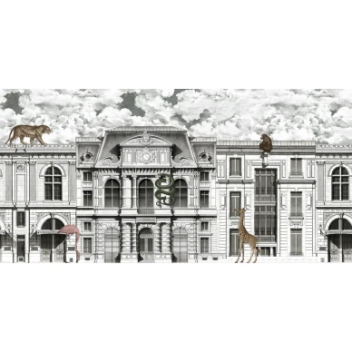 Animal Avenue harmaa talotapetti koko kuvio Rebel Wallsilta R17171 image