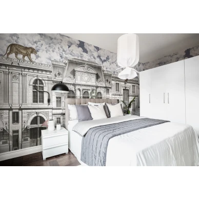 Animal Avenue leikkimielinen elain ja talotapetti makuuhuoneeseen Rebel Wallsilta R17172 image