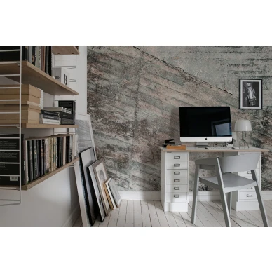 Lingering Wall raidallinen betoniseina muraltapetti tyohuoneeseen Rebel Wallsilta R13531 image