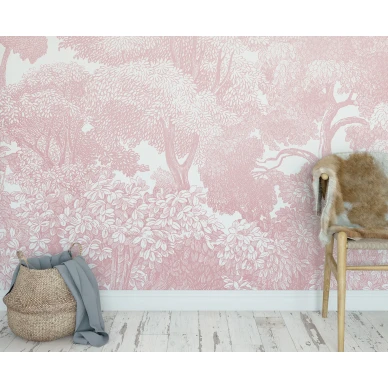 Bellewood romanttinen vaaleanpunainen puutapetti Rebel Wallsilta R13057 image