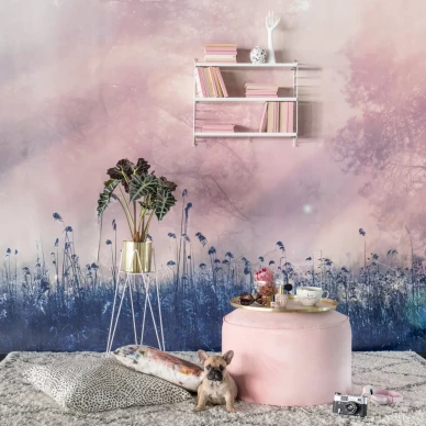 Pink Dawn romanttinen roosa maisematapetti muraltapetti Rebel Wallsilta R15361 image