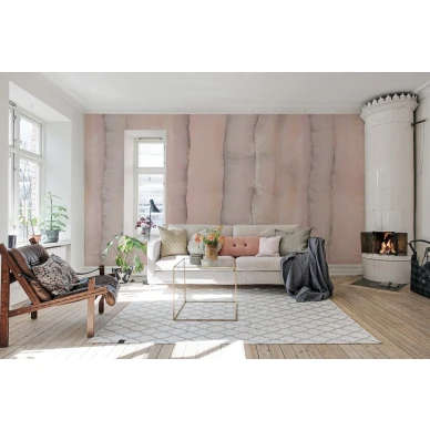 Agate rauhallinen rosa raidallinen muraltapetti olohuoneeseen Rebel Wallsilta R15371 image