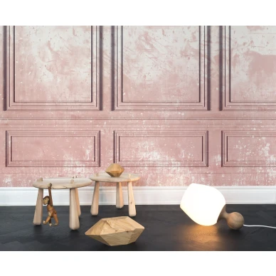 Patinated Panels jannittava roosa paneliseina muraltapetti Rebel Wallsilta R15381 image